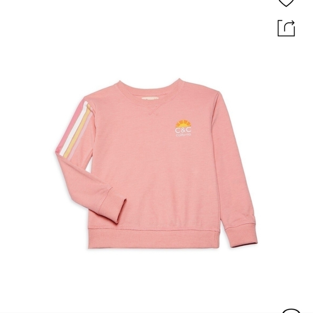 C&C California kids sz 7/8 medium pink sunshine logo sweatshirt sweater NEW K20